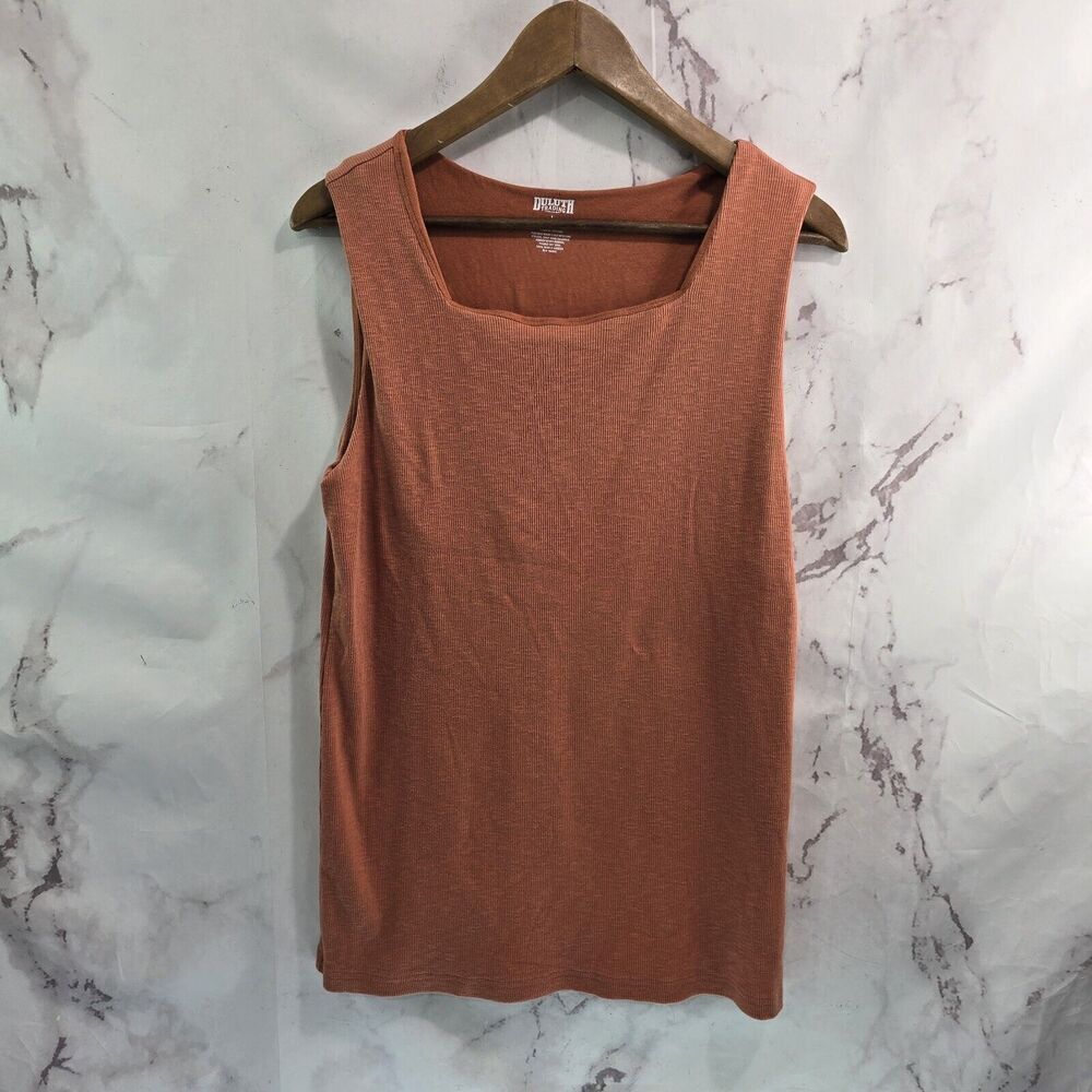 Duluth Shirt Womens Large Terracotta Tank Top Makers Studio Rib Built Shelf Bra